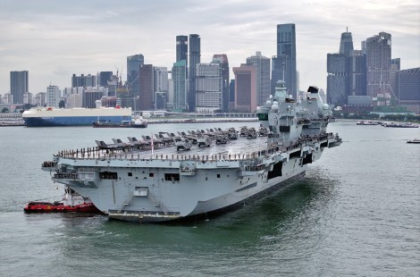 HMS Prince of Wales arrives in Singapore.