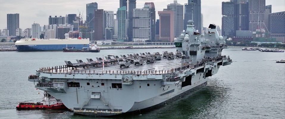 HMS Prince of Wales arrives in Singapore.