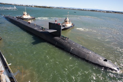USS Ohio arrives in Brisbane on a liberty port call to the City!